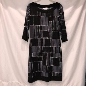 Papillon Blanc Black 3/4 Sleeve Dress